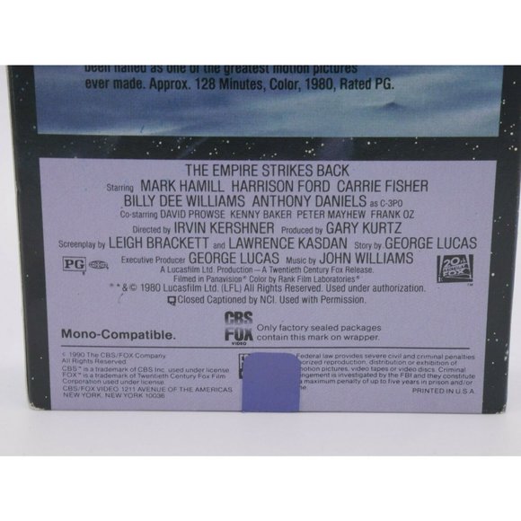 Star Wars: The Empire Strikes Back (VHS Video Out Of Print 1990) CBS FOX Video - Picture 6 of 6